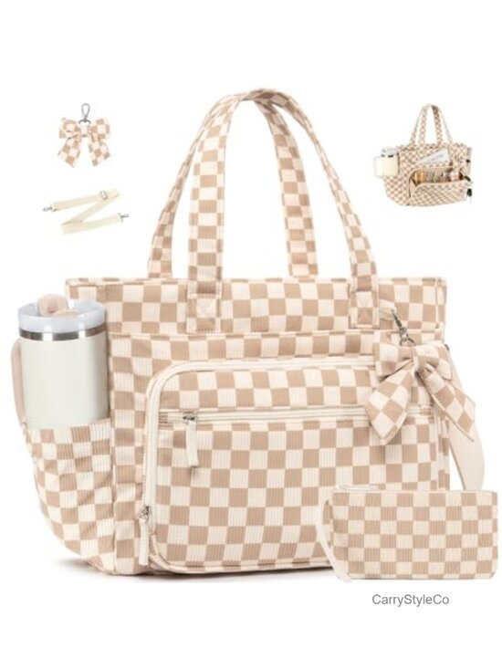 Other - 15.6" Laptop Tote Bag Padded Tech Compartment 16 Pockets 3-Piece Set